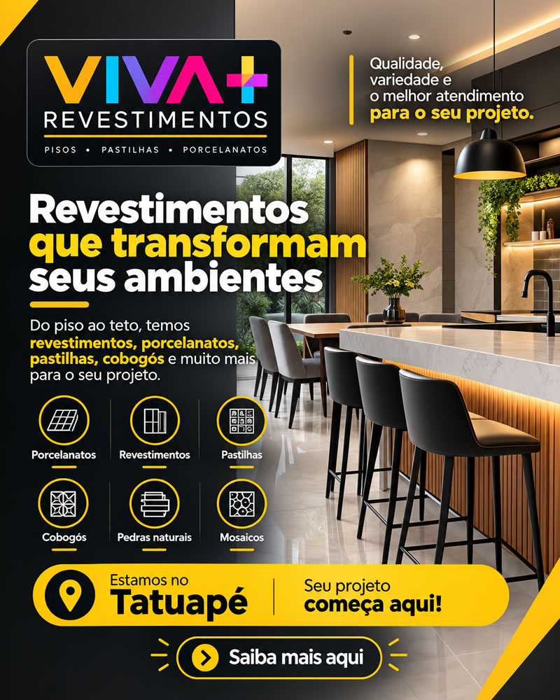 Viva + Revestimentos – Cobogós, pastilhas e porcelanatos no Tatuapé