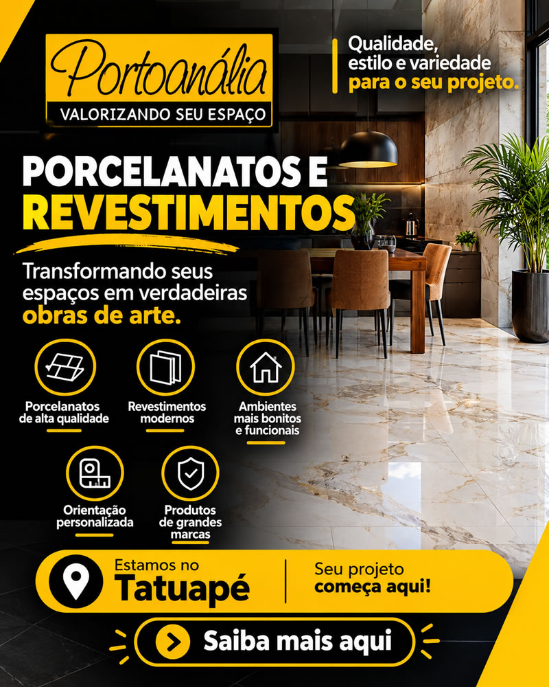 Portoanália – Sofisticação em porcelanatos e revestimentos no Tatuapé